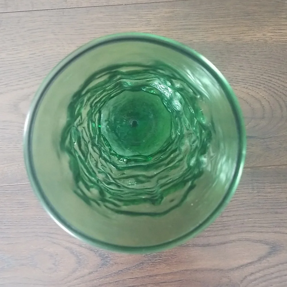 Green glass vase MCM style